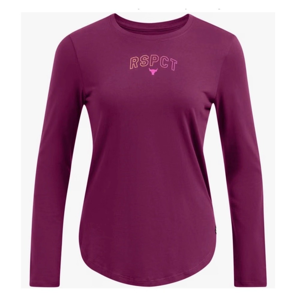 Under Armour Project Rock Payoff Long Sleeve Shirt Womens Small Purple 1389341